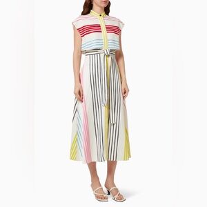 Marella Quadro Art.365 stripe dress NWOT. XS. Hemmed for petites!